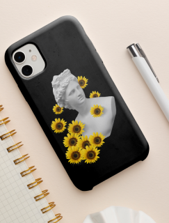 Ayçiçekleriyle Rönensans Tasarımlı iPhone 12 Telefon Kılıfı