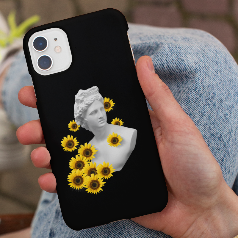 Ayçiçekleriyle Rönensans Tasarımlı iPhone 12 Telefon Kılıfı