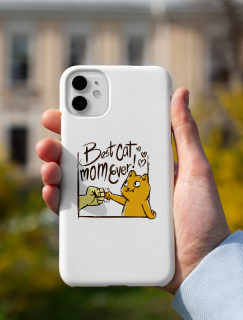 Best Cat Mom Tasarımlı iPhone 11 Pro Max Telefon Kılıfı