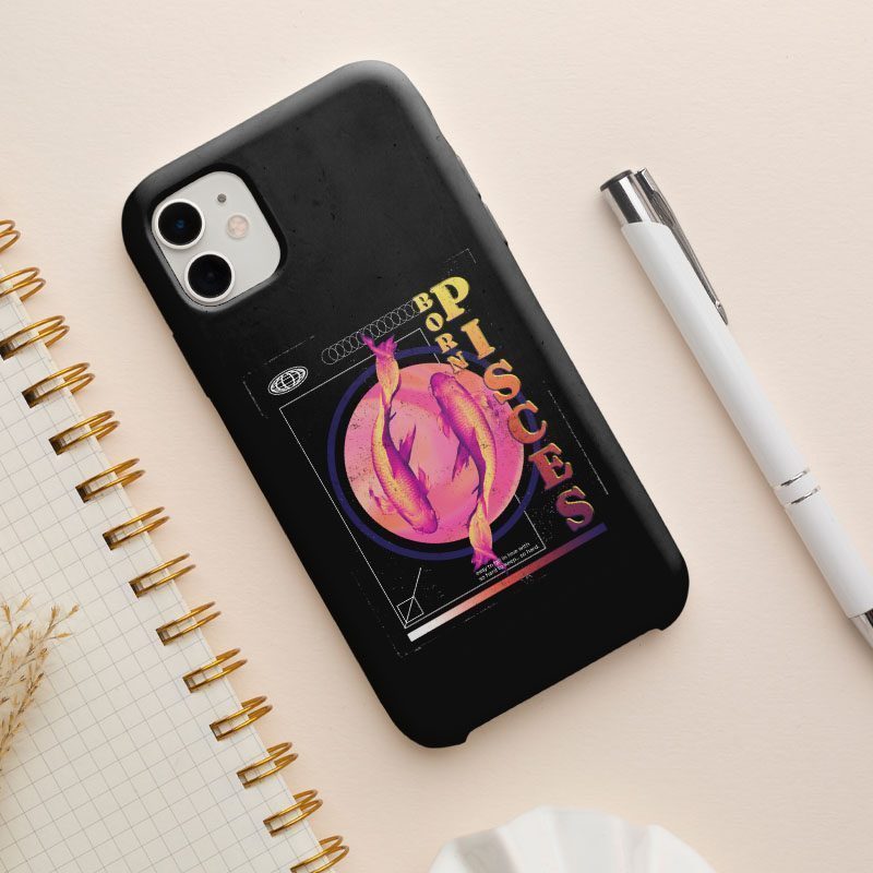 Born Pisces Yazılı Balık Burcu iPhone 11 Pro Telefon Kılıfı