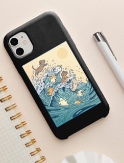 Denizdeki Köpekler Tasarımlı iPhone 12 Telefon Kılıfı