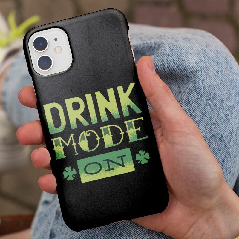 Drink Mode On Yazılı iPhone 13 Pro Max Telefon Kılıfı
