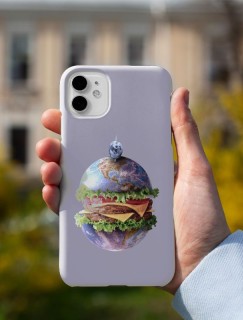 Earth Hamburger Tasarımlı iPhone 11 Pro Max Telefon Kılıfı