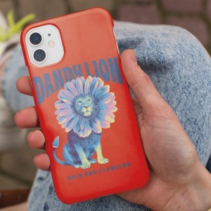 Flower Lion Tasarımlı iPhone 12 Telefon Kılıfı