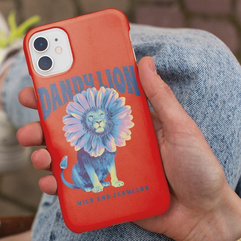 Flower Lion Tasarımlı iPhone 13 Pro Max Telefon Kılıfı