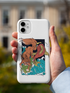 Fox and Fish Tasarımlı iPhone 12 Pro Telefon Kılıfı
