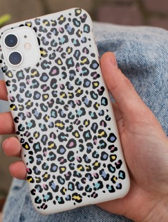 Renkli Leopar Desenli iPhone 11 Pro Telefon Kılıfı