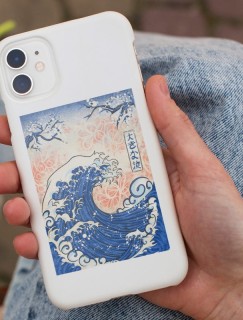 Japon Stili Dalgalar Tasarımlı iPhone 12 Pro Max Telefon Kılıfı