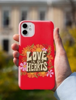 Love in Our Hearts Yazılı iPhone 12 Pro Telefon Kılıfı
