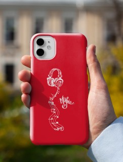 Music My Inside Tasarımlı Kırmızı iPhone 11 Pro Telefon Kılıfı