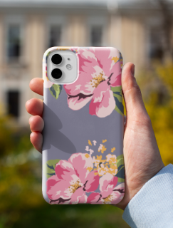 Pembe Çiçek Tasarımlı iPhone 11 Pro Telefon Kılıfı