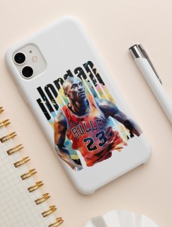 iPhone 11 Pro Max Michael Jordan Tasarımlı Beyaz Telefon Kılıfı