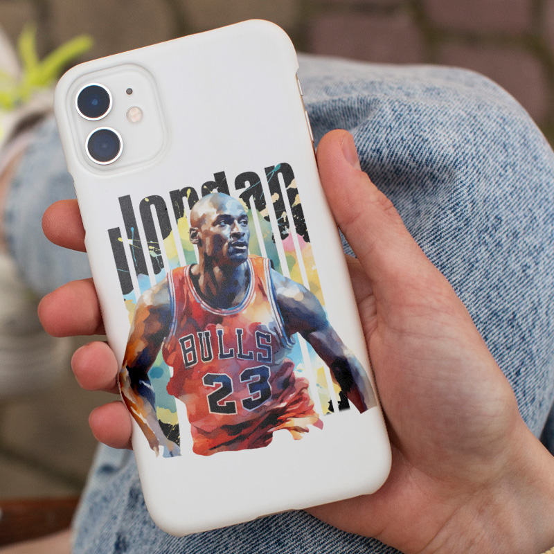 iPhone 11 Pro Max Michael Jordan Tasarımlı Beyaz Telefon Kılıfı