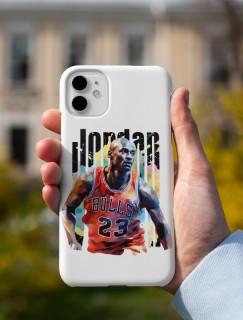 iPhone 11 Pro Max Michael Jordan Tasarımlı Beyaz Telefon Kılıfı