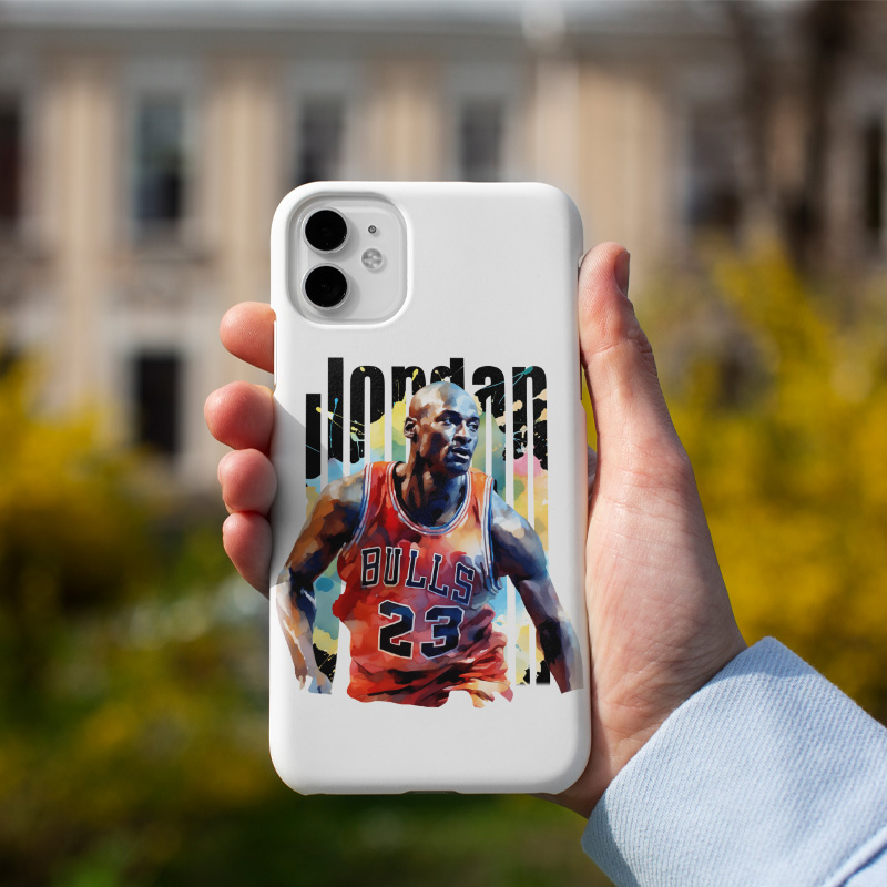 iPhone 11 Pro Michael Jordan Tasarımlı Beyaz Telefon Kılıfı