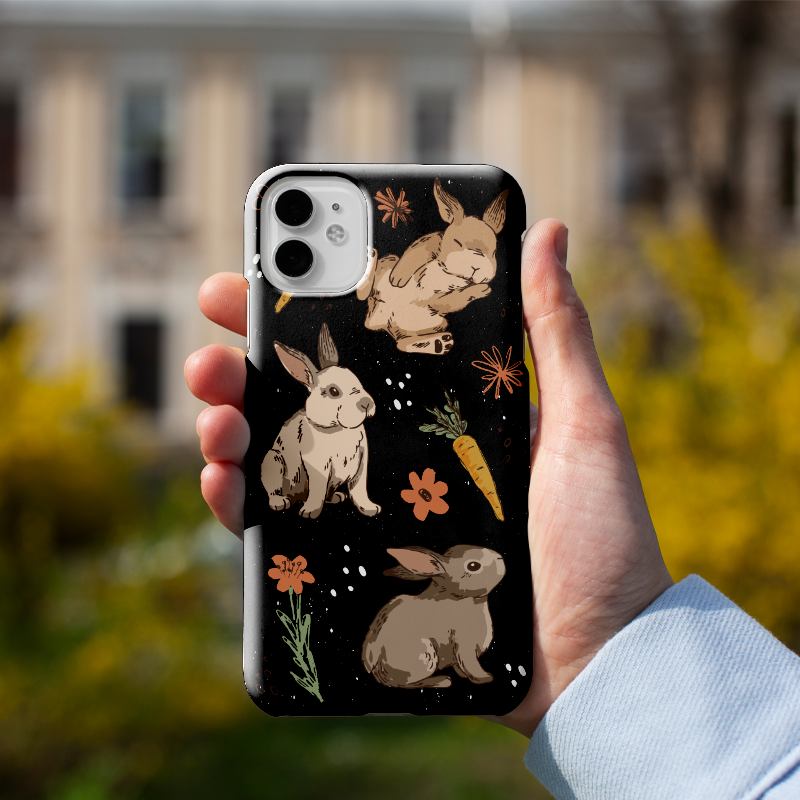 Tavşanlar Tasarımlı iPhone 11 Pro Telefon Kılıfı