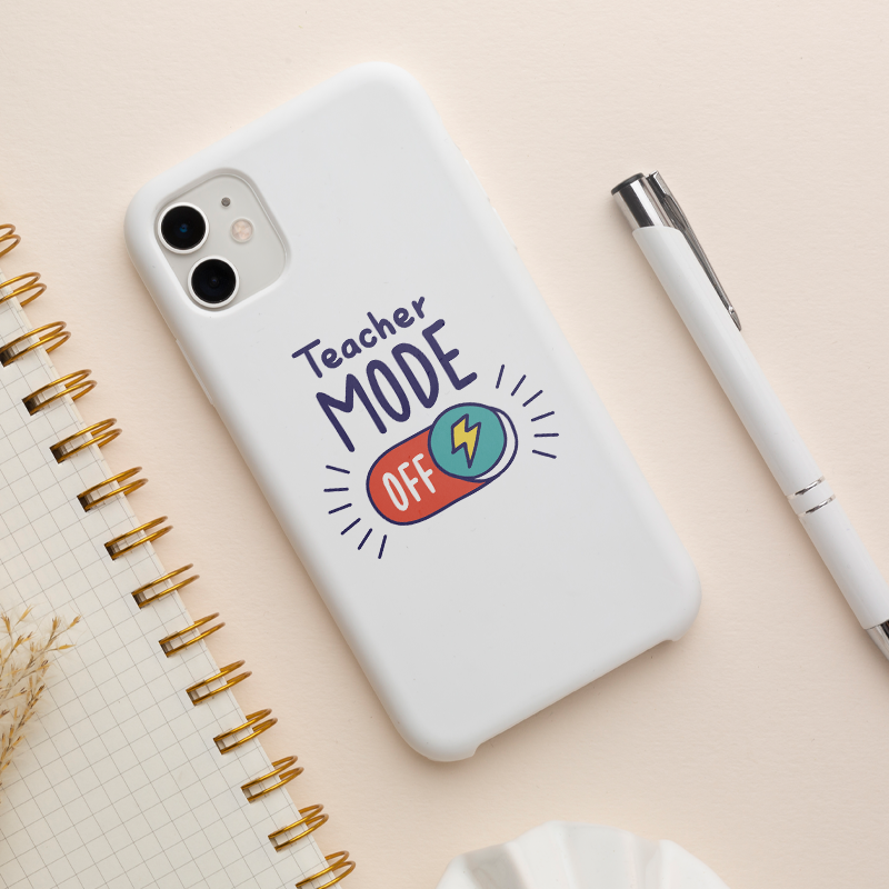 Teacher Mode Off Yazılı iPhone 12 Pro Max Telefon Kılıfı