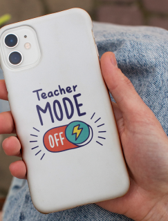Teacher Mode Off Yazılı iPhone 12 Pro Max Telefon Kılıfı