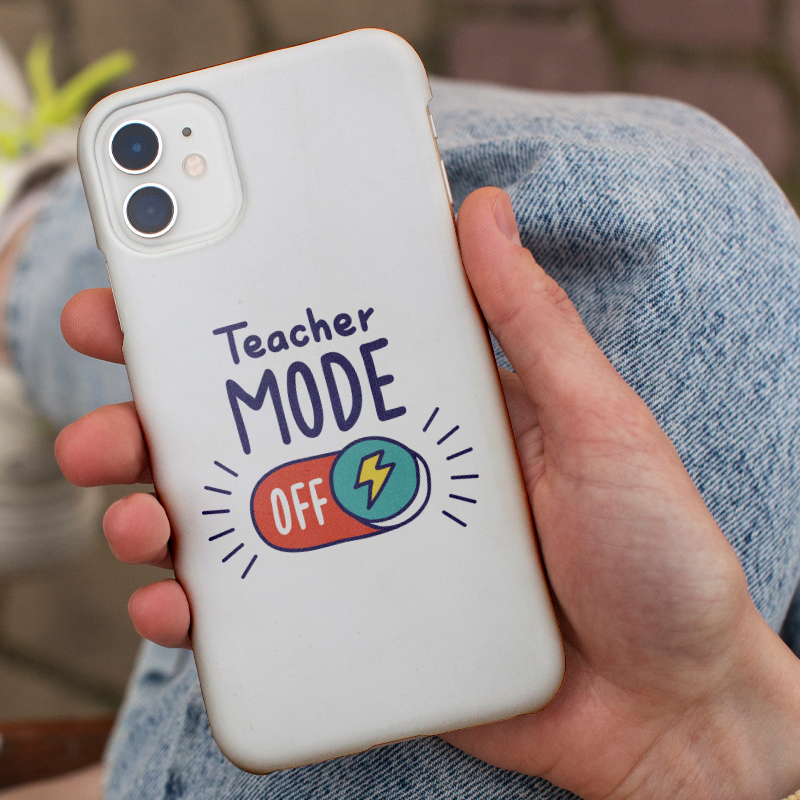 Teacher Mode Off Yazılı iPhone 13 Pro Max Telefon Kılıfı