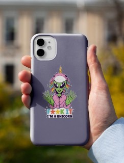 Uzaylı Unicorn Tasarımlı iPhone 13 Pro Max Telefon Kılıfı