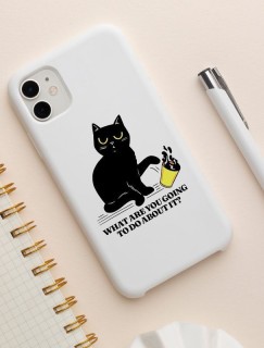 Yaramaz Kara Kedi Tasarımlı iPhone 11 Pro Telefon Kılıfı