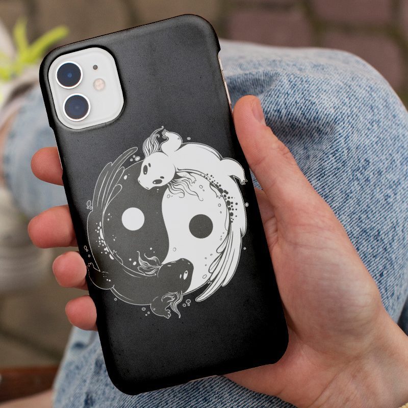 Ying Yang Fish Tasarımlı iPhone 12 Pro Max Telefon Kılıfı