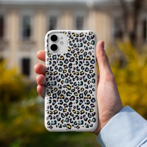 Renkli Leopar Desenli iPhone 11 Telefon Kılıfı