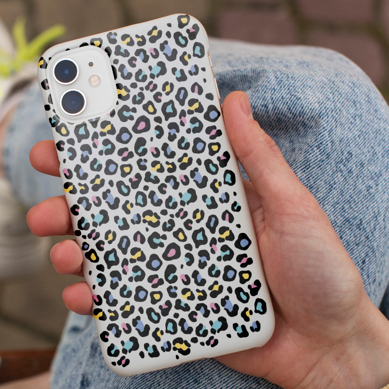 Renkli Leopar Desenli iPhone 11 Telefon Kılıfı