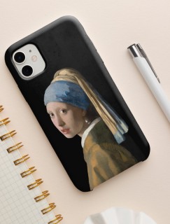 Johannes Vermeer İnci Küpeli Kız (1665) Tasarımlı iPhone 11 Telefon Kılıfı