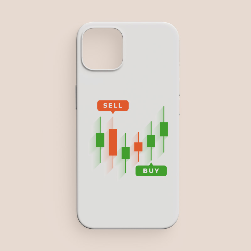 Borsa Sell Buy Tasarımlı iPhone 12 Pro Max Telefon Kılıfı