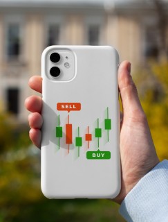 Borsa Sell Buy Tasarımlı iPhone 12 Pro Max Telefon Kılıfı
