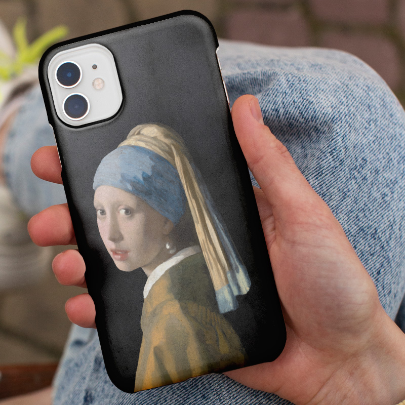 Johannes Vermeer İnci Küpeli Kız (1665) Tasarımlı iPhone 12 Pro Max Telefon Kılıfı