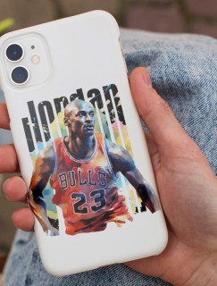 iPhone 12 Pro Max Michael Jordan Tasarımlı Beyaz Telefon Kılıfı