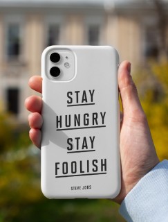 Stay Hungry Stay Foolish Sloganlı iPhone 12 Pro Max Telefon Kılıfı