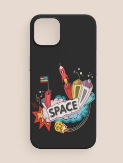Uzaya Yolculuk Temalı iPhone 12 Pro Max Telefon Kılıfı