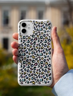 Renkli Leopar Desenli iPhone 12 Pro Telefon Kılıfı