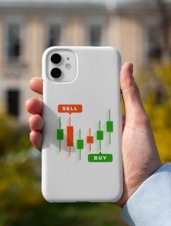 Borsa Sell Buy Tasarımlı iPhone 12 Pro Telefon Kılıfı