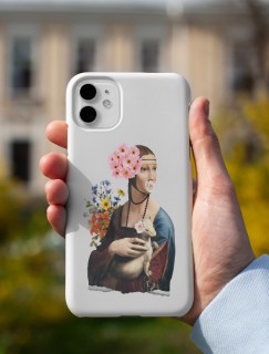 Da Vinci's Ladies Collage Tasarımlı Beyaz iPhone 12 Pro Telefon Kılıfı