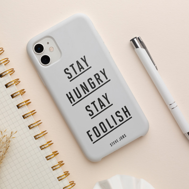 Stay Hungry Stay Foolish Sloganlı iPhone 12 Pro Telefon Kılıfı