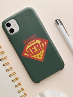 Daddy is My Hero Yazılı Baba Oğul Temalı iPhone 12 Telefon Kılıfı