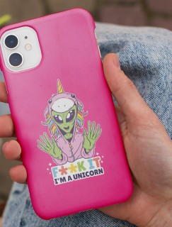 I am Unicorn Esprili Uzaylı Baskılı iPhone 12 Telefon Kılıfı