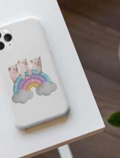 iPhone 12 Sevimli Kedi Yavruları Tasarımlı Telefon Kılıfı
