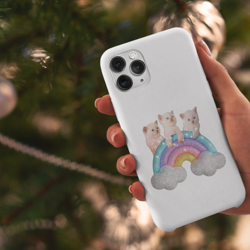 iPhone 12 Sevimli Kedi Yavruları Tasarımlı Telefon Kılıfı