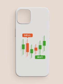 Borsa Sell Buy Tasarımlı iPhone 12 Telefon Kılıfı