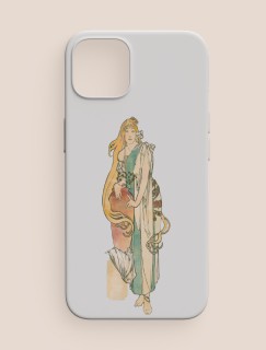 La Samaritaine (1897) Alphonse Maria Mucha Tasarımlı Beyaz iPhone 12 Telefon Kılıfı