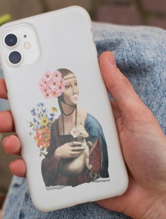 Da Vinci's Ladies Collage Tasarımlı Beyaz iPhone 12 Telefon Kılıfı