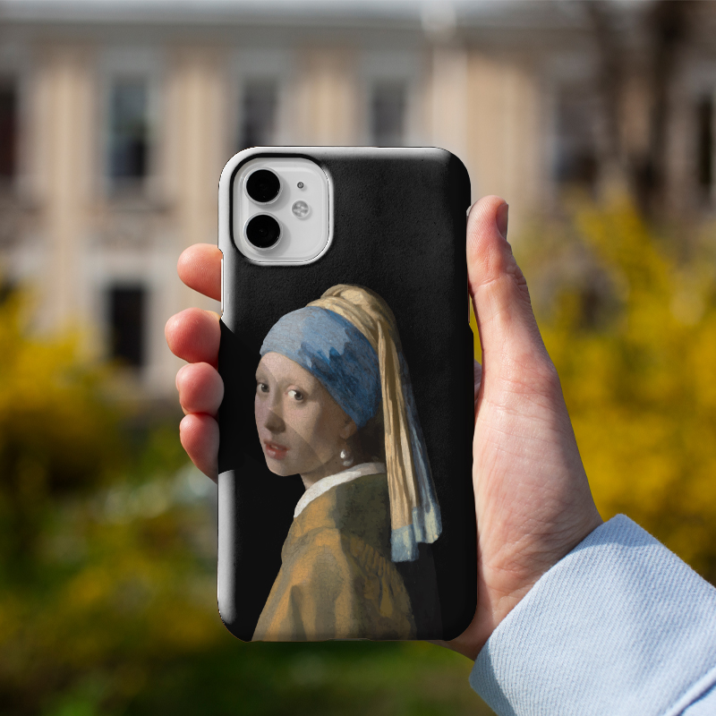 Johannes Vermeer İnci Küpeli Kız (1665) Tasarımlı iPhone 12 Telefon Kılıfı