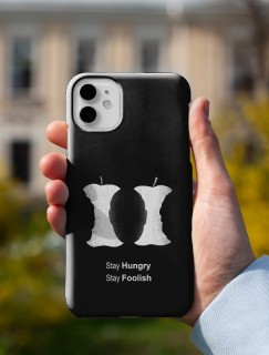 Elma Temalı Steve Jobs Tasarımlı iPhone 12 Telefon Kılıfı