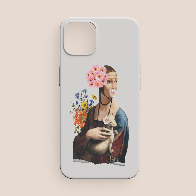 Da Vinci's Ladies Collage Tasarımlı iPhone 14 Pro Telefon Kılıfı