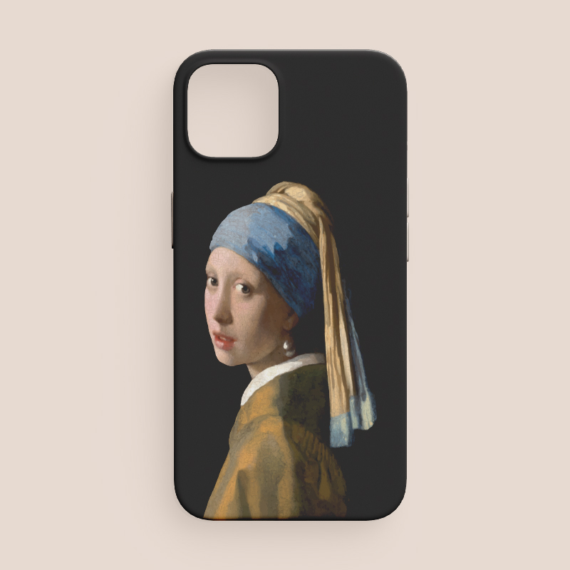 Johannes Vermeer İnci Küpeli Kız (1665) Tasarımlı iPhone 14 Pro Telefon Kılıfı